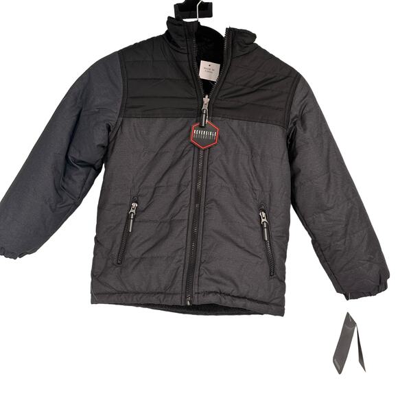 Swiss Alps Boys Reversible Jacket Grey & Black Zip Up New with tags Size 4 - Picture 1 of 9
